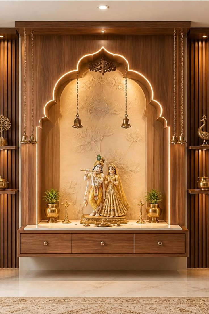 Vastu-oriented pooja room design