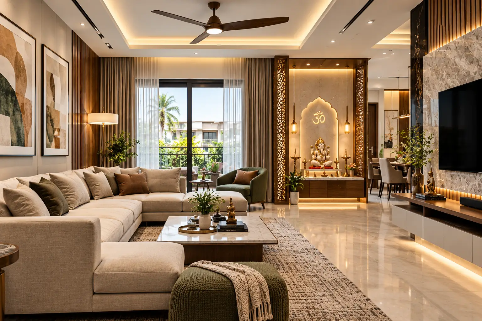 Living Room – A warm-minimalist 2BHK in Koramangala, Koramangala, Bangalore